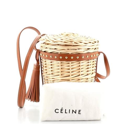 celine wicker bag|celine panier wicker bag.